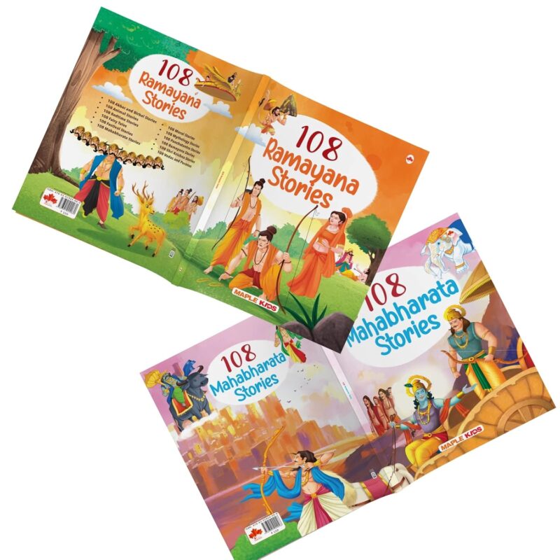 Stories from the Ramayana and the Mahabharata (Set of 2 Books) (Illustrated) - Story Books for kids - Bedtime Stories - 4 years to 10 Years old - English Stories for Children - Read Aloud to Infants, Toddlers