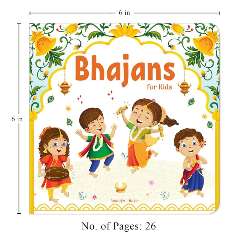 Bhajans For Kids – Illustrated Prayer Book, Bhajans in Three Languages for easy understanding | Age: 3+