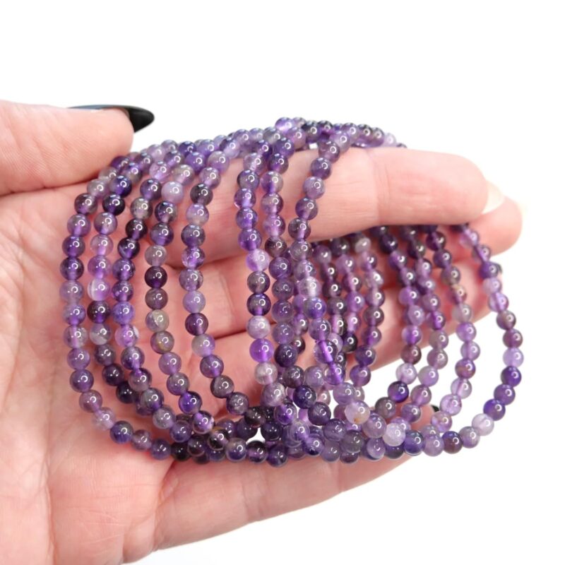 Gemaltic Healing Crystals 4mm Gemstone Beaded Bracelets for Men Women Round Crystal