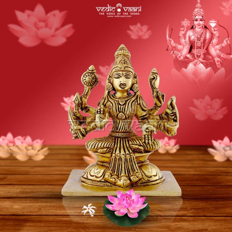 Vedic Vaani Auspicious Divine Ashtalakshmi Goddess Maa Veera Lakshmi/Dhairya Laxmi Kubera/Kuvera Wealth & Equality Pooja Kit with Aromatic Incense & Attar for Home/Offices, Temple, Puja & Festival