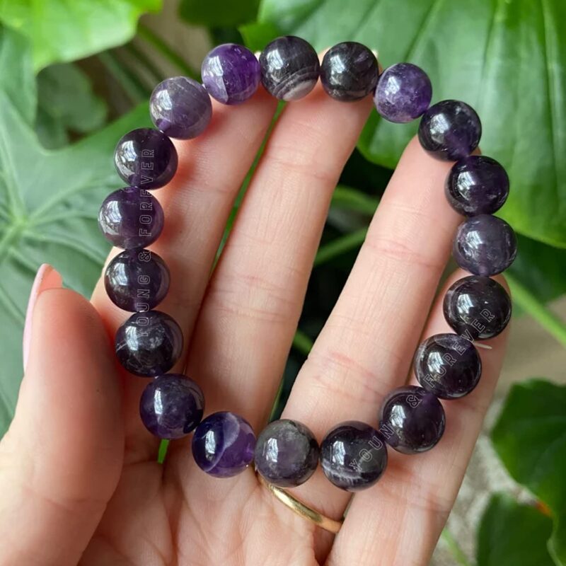 Young & Forever Gift Reiki Fengshui Natural Healing Crystal Beads Gemstones Triple Protection Bracelet 10mm