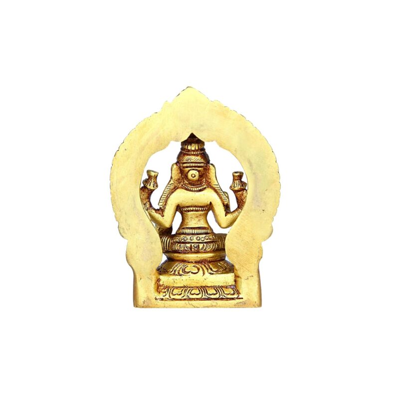 Aalayam Selveer Laxmi Devi Brass Idol with Arch Small | Lakshmi Devi Idol | Lakshmi Silai Brass 9 CM Height, Gold Colour 1 No