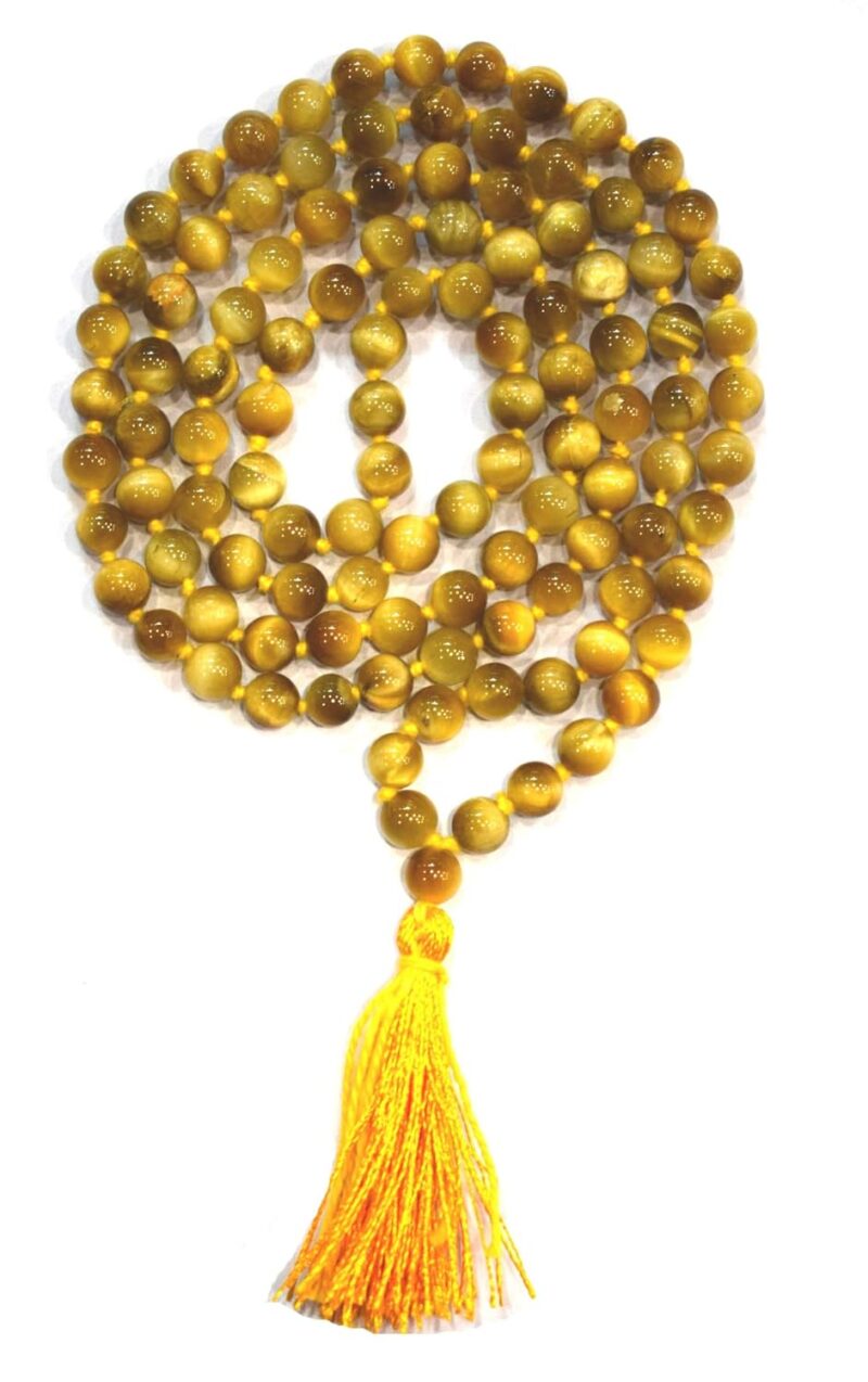 Divya Shakti Cat's Eye / Lehsuniya Japa Mala - Protection Against Bad Evils 108 + 1 Beads (6 m.m)