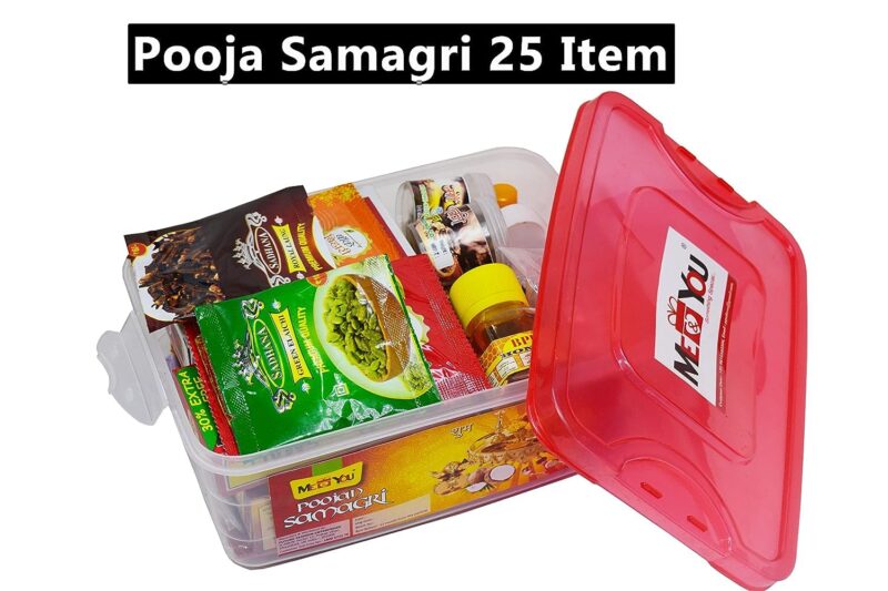 ME & YOU All in One Pooja Kit - Pooja Items for Special Festivals | Pooja Samagri for Diwali, Navratri, Dusshera, Hawan & Housewarming Pooja | Indian Festival Pooja Kit |Puja Kit with 25 Samagri Item