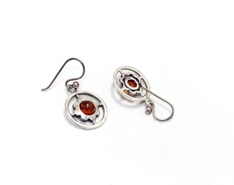 Rajasthan Gems Earrings 925 Sterling Silver Amber Gem Stone Handmade Women j182