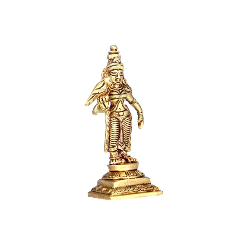 Aalayam Selveer Madurai Meenakshi Idol Small | Madurai Meenakshi Amman Idol | Meenatchi Amman Idol | Meenatchi Amman Statue | Meenakshi Idol Brass Height 9cm Gold Colour 1 Piece