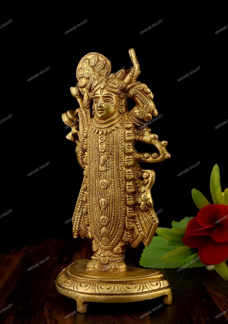 Vintage Gulley Brass Shrinath ji Idol