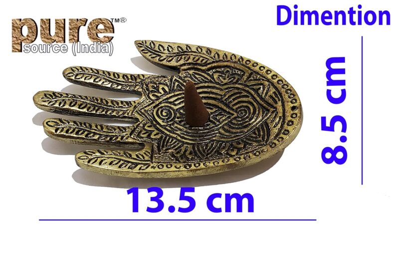 Pure Source India. Aluminium Agarbatti Holder, Dhoop Cone Holder, (5.25-inches Long and 3.25-inch Dia)