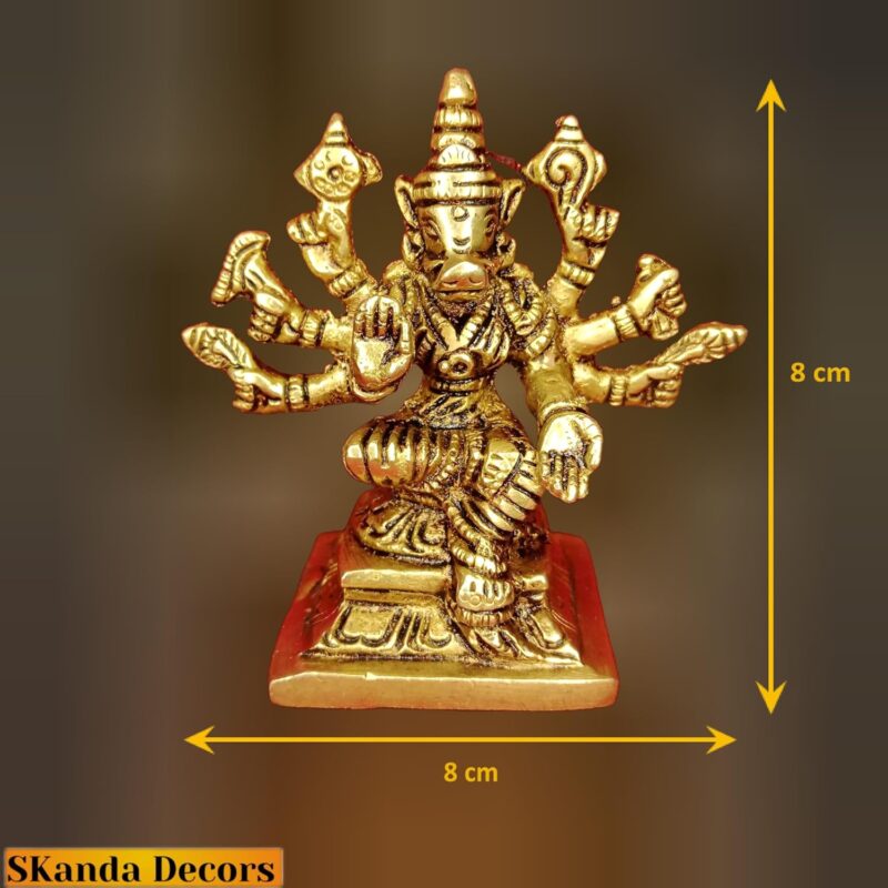 SKanda Decors Goddess Varahi Amman Idol, Pure Brass Antique Finish, 8 cm & 285 Grams, Ammavaru Varaha Devi Silai for Pooja Room, Ammavari Varakini Statue for Home Decor, Office Desk, Gifts