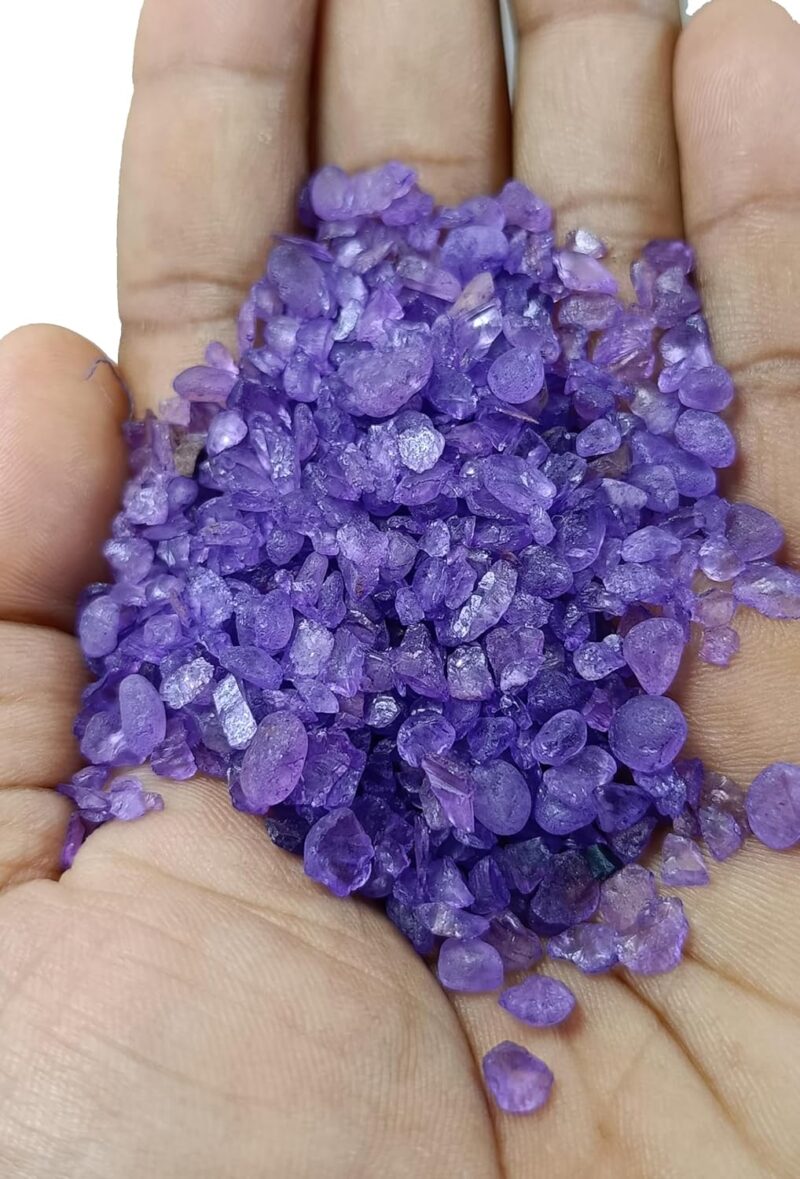 Amethyst dye Chips of Premium Small Tumbled Gemstone Crystal Healing Chips 100 Gram Pack