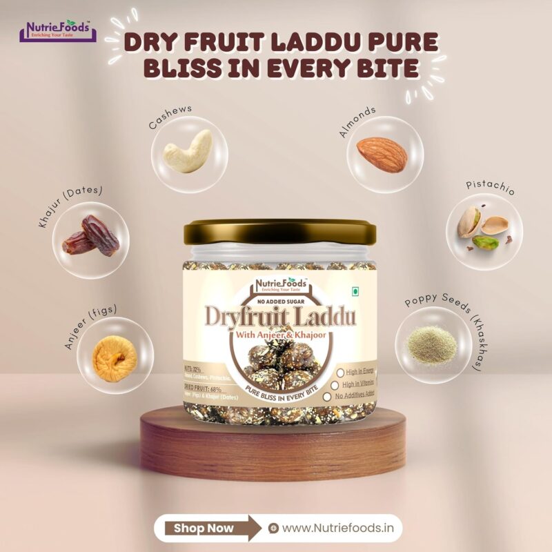 "NUTRIEFOODS" Enriching Your Taste Utsav-Celebrating Traditions Gift Hamper with Dryfruit Trail Mixes- Super Trail Mix, Active Trail Mix and Dryfruit Laddus Butterscotch Laddu and No Added Sugar Laddu, 2 Diya and Reusable Box, Festive Hamper