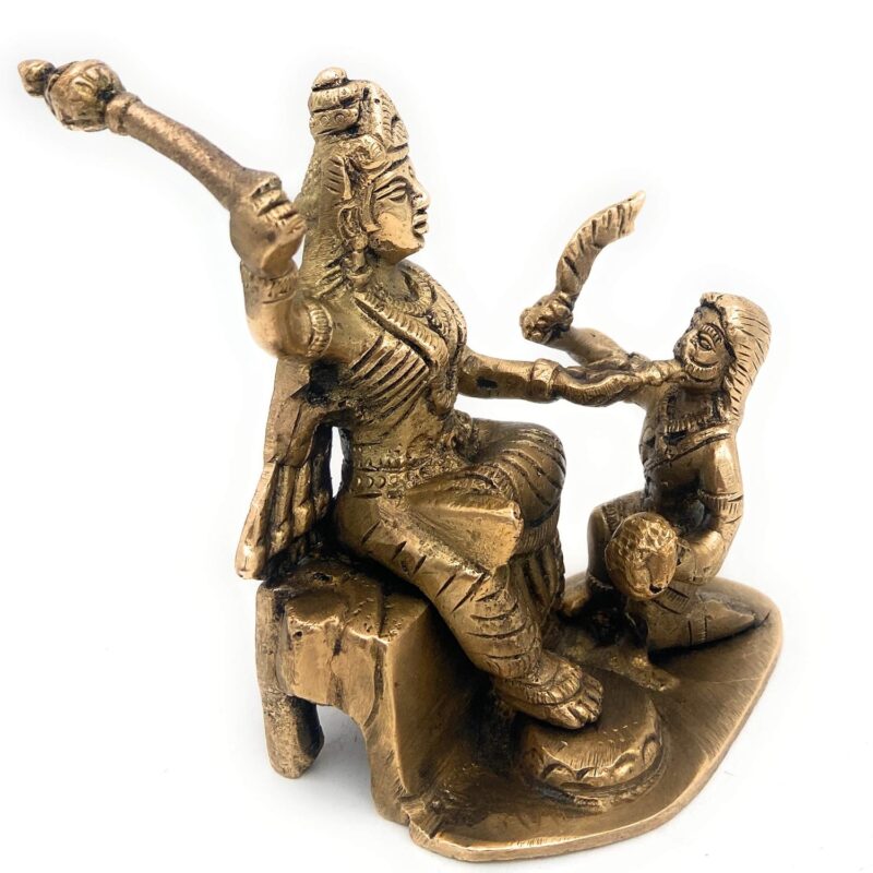 South Indian Arts Brass Bagalamukhi | Baglamukhi MATA Brass Idol/Bagla Devi Brass Idol | Brass Idol Bagalmukhi Devi Or Pitambari MATA,Gold, 12Cm, 1 Piece