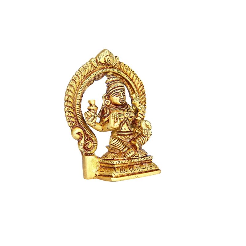 Aalayam Selveer Laxmi Devi Brass Idol with Arch Small | Lakshmi Devi Idol | Lakshmi Silai Brass 9 CM Height, Gold Colour 1 No