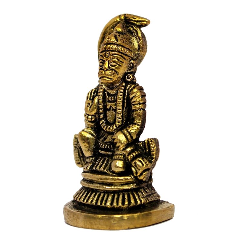 ESPLANADE Brass Hanuman Anjaneya Pavan Putra Bajrangbali Idol Murti Moorti Statue - Golden - 2.5" Inches (Small Size)