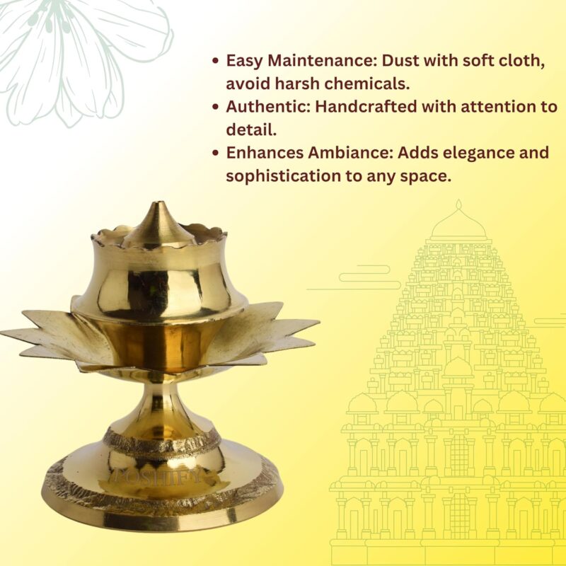 POSHIFY Brass Agarbati Stand: Traditional Indian Incense Stick Holder for Puja Room, Perfect for Housewarming, Pooja in Office and Diwali Puja