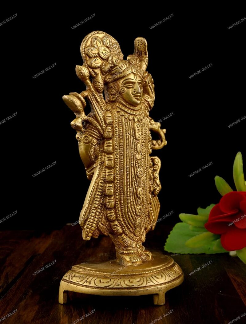 Vintage Gulley Brass Shrinath ji Idol