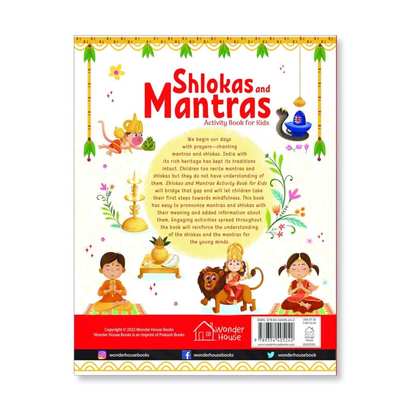 Shlokas and Mantras - Activity Book For Kids - Illustrated Book With Engaging Activities and Sticker Sheets