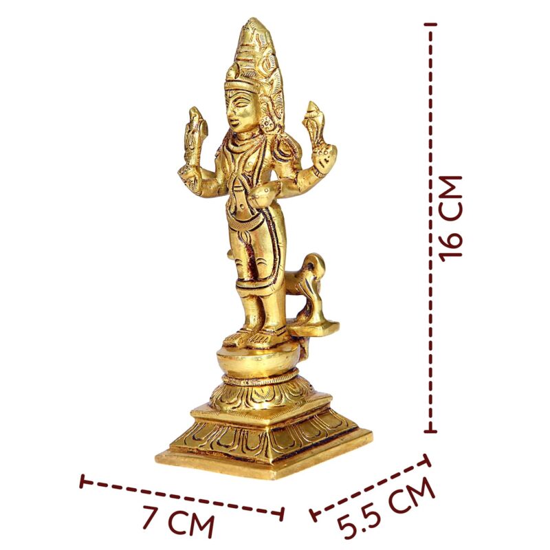 Anciently Brass Kala Bairava Idol, 16Cm, Height Gold (1 Piece)