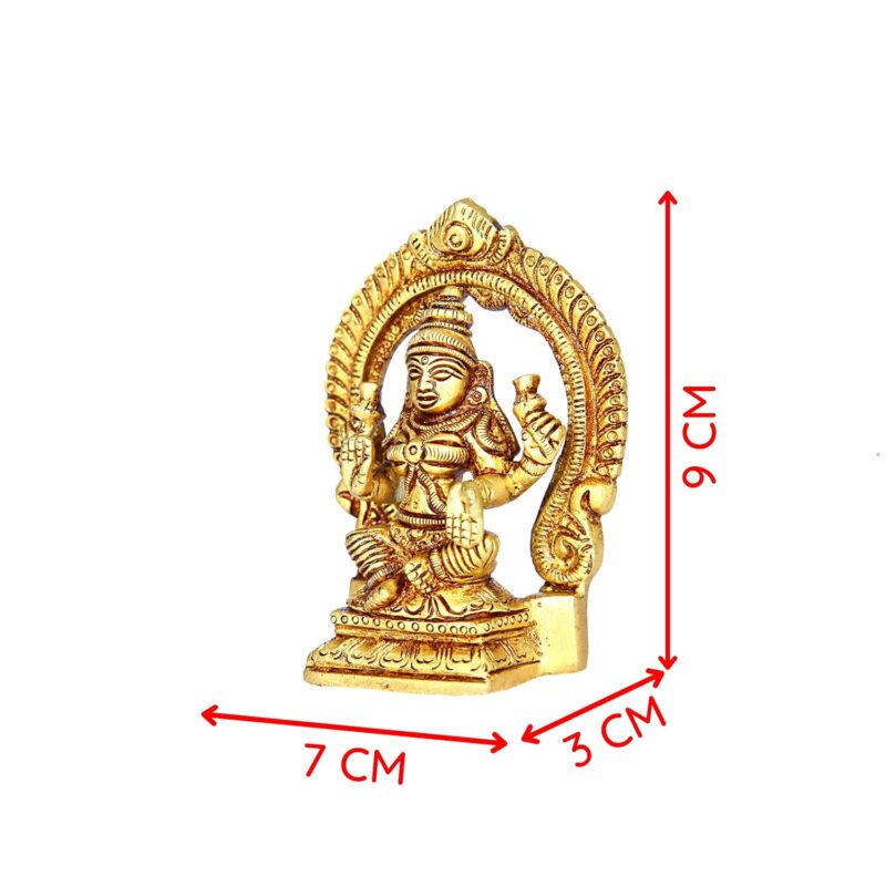 Aalayam Selveer Laxmi Devi Brass Idol with Arch Small | Lakshmi Devi Idol | Lakshmi Silai Brass 9 CM Height, Gold Colour 1 No