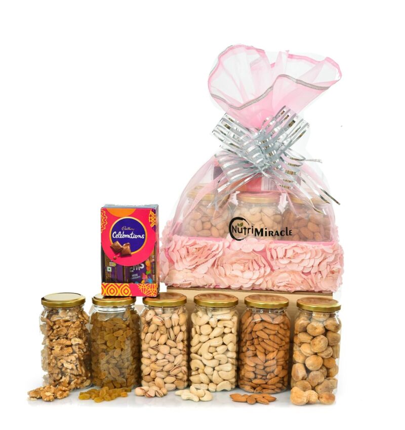 NUTRI MIRACLE Dry Fruits Gift Hamper for Bhaidooj | Dry Fruits Gift Pack Basket for Festive Gifting