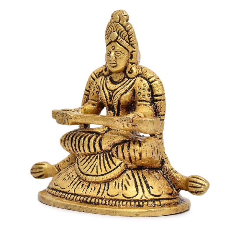 AargKraft™ Brass Annapurna Devi Idol Annapurni Maa Goddess of Food Statue of Hindu Goddess Pooja Idols Height - 2.67" Inches