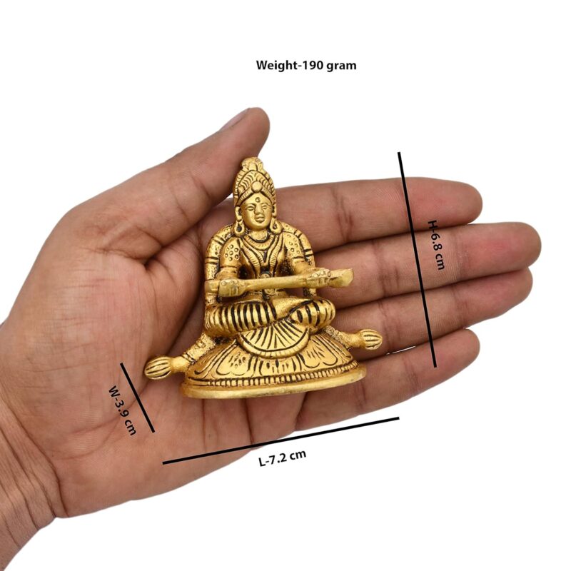 AargKraft™ Brass Annapurna Devi Idol Annapurni Maa Goddess of Food Statue of Hindu Goddess Pooja Idols Height - 2.67" Inches