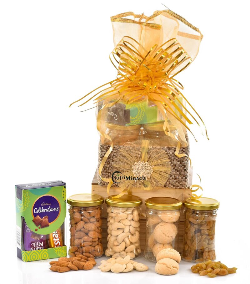 NUTRI MIRACLE Rakhi Gift Hamper With Dry Fruits | Rakhi Gift Hamper For Brother | Festive Gifts With Dry Fruits | Sister Gift