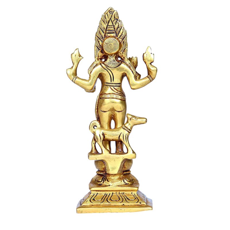 Anciently Brass Kala Bairava Idol, 16Cm, Height Gold (1 Piece)