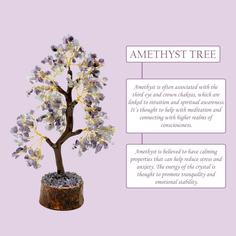 Vastu Vardan Amethyst Crystal Tree | 300 Beads | Gemstone Tree for Positive Energy, Wealth, Good Luck, Health, Meditation | Feng Shui & Vastu Tree for Office, Home Decor, Gift, Study Table