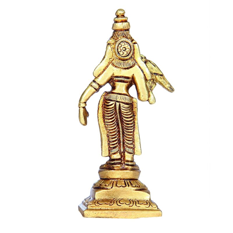 Anciently Madurai Meenakshi Idol | Madurai Meenakshi Amman Idol Brass | Meenakshi Amman Idol Brass, 9cm Height, Gold Colour - (1 Piece)