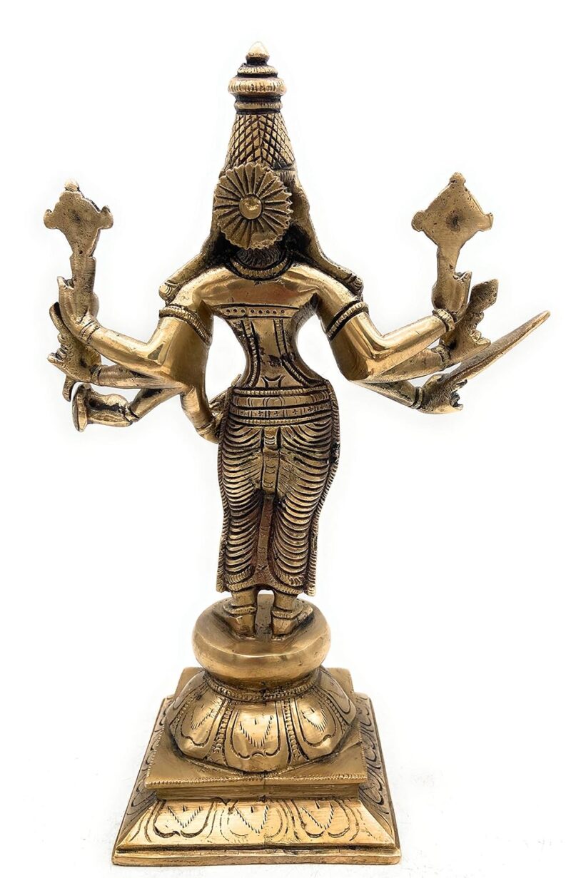 South Indian Arts Brass Bagalamukhi | Baglamukhi MATA Brass Idol/Bagla Devi Brass Idol | Brass Idol Bagalmukhi Devi Or Pitambari MATA,Gold, 12Cm, 1 Piece