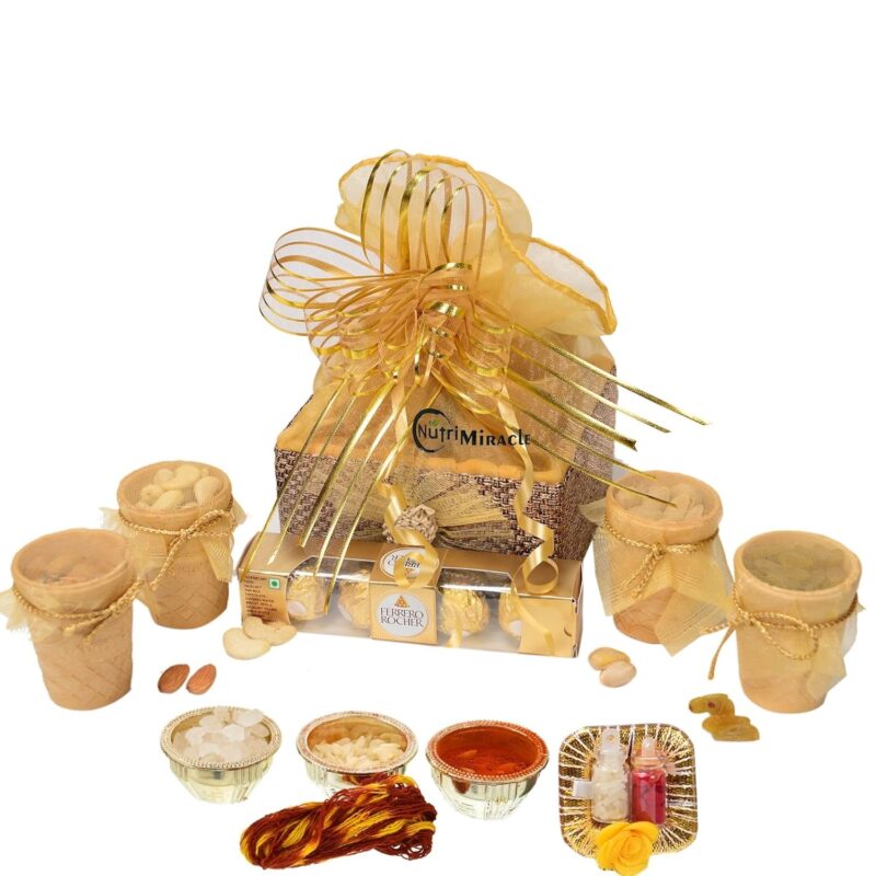 NUTRI MIRACLE Edible Cup Gift Hamper For Bhaidooj | Perfect Celebration Return Gifts, Diwali Gift Hamper | Dry Fruits Gift Box for Festive Joy