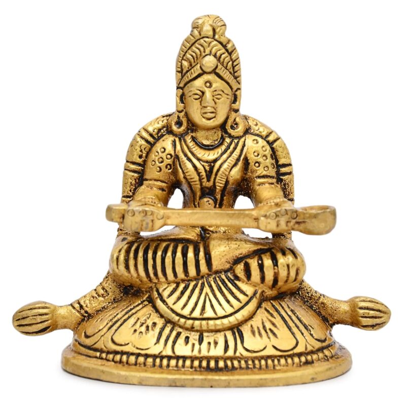 AargKraft™ Brass Annapurna Devi Idol Annapurni Maa Goddess of Food Statue of Hindu Goddess Pooja Idols Height - 2.67" Inches