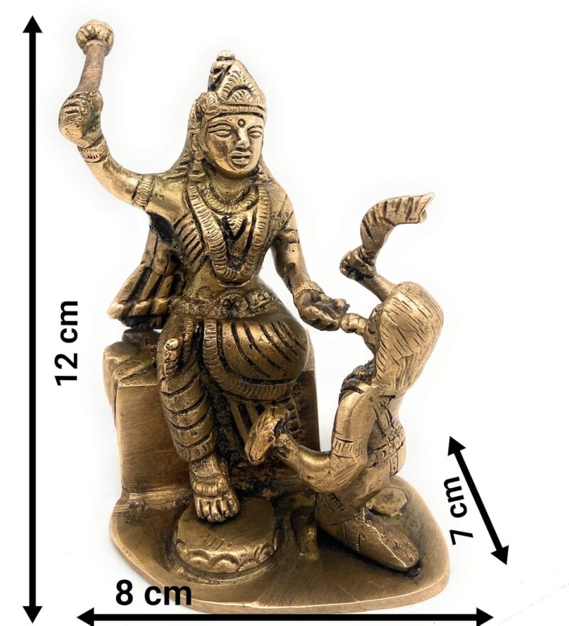 South Indian Arts Brass Bagalamukhi | Baglamukhi MATA Brass Idol/Bagla Devi Brass Idol | Brass Idol Bagalmukhi Devi Or Pitambari MATA,Gold, 12Cm, 1 Piece