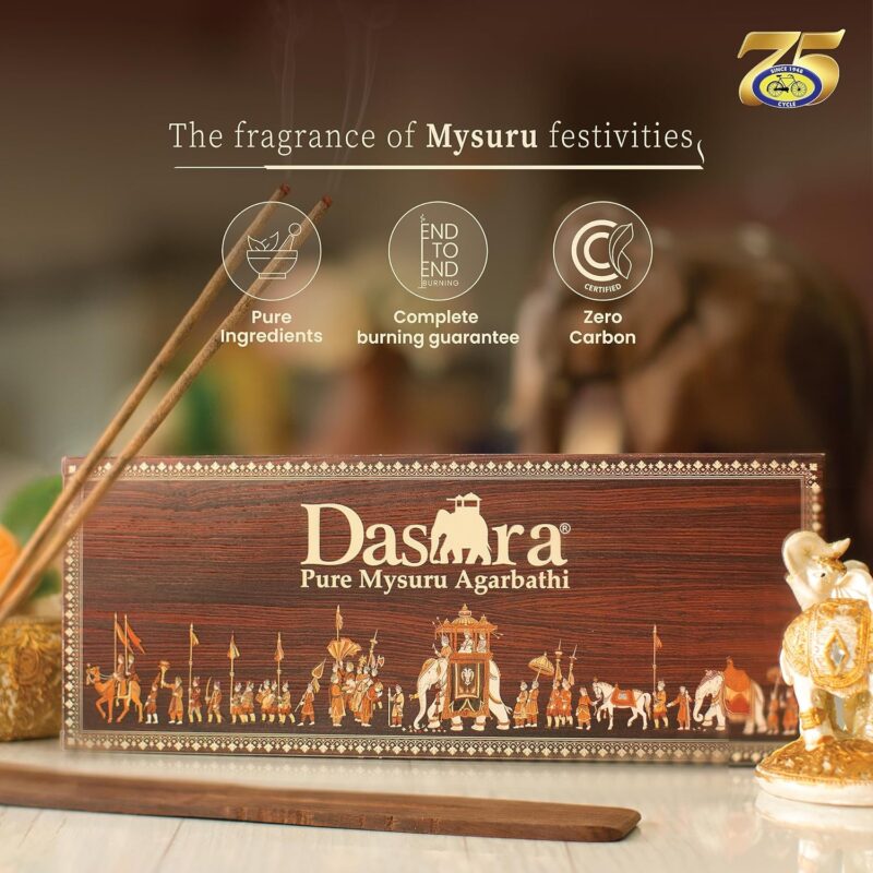 Cycle Pure Dasara Incense Sticks/Pack Of 2 (60 Sticks Per Pack) / Sandal, Rose Natural Fragrance Agarbathi For Puja, Festivals, Gifting