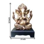 12-Inch Lord Ganesha Idol with Wooden Base