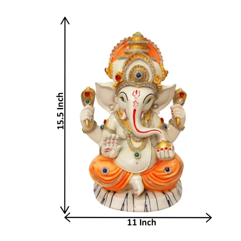 Lord Ganesha Idol with Mukut Gloss Finish 