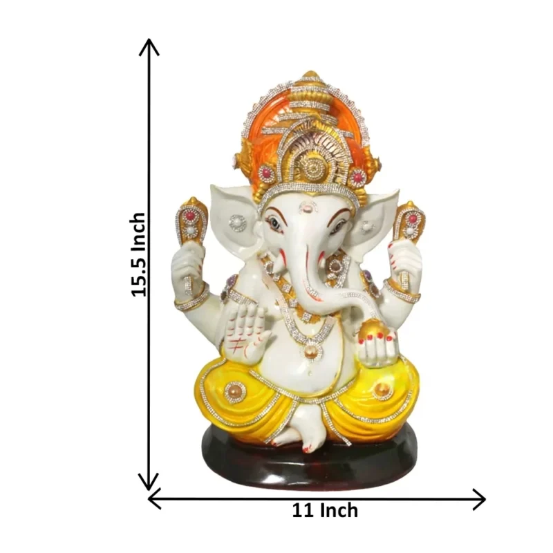 Lord Ganesha Idol with Mukut Gloss Finish 