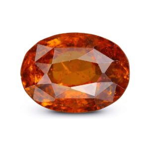 GEMS RIVER Natural Hessonite (Gomed/Garnet) Stone 4.25 Ratti 3.30 Carat Lab-Certified Cylone Quality Earth Mind Natural Loose Gemstone for Men & Women (O185)