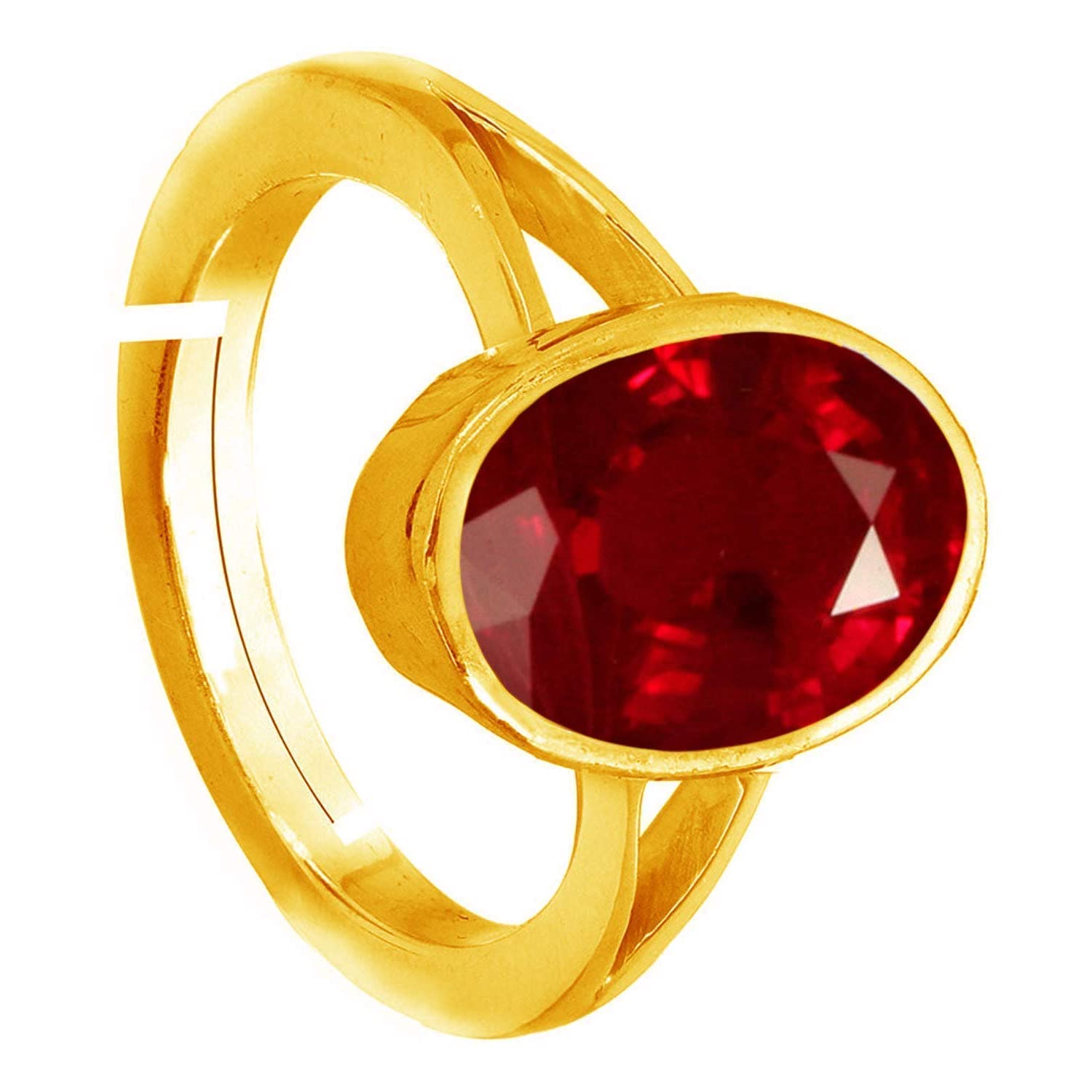 JAGDAMBA GEMS 9.25 Ratti 8.50 Carat Natural Ruby Stone Manik Ring Adjustable Panchdhatu Ring for Men & Women - Image 2