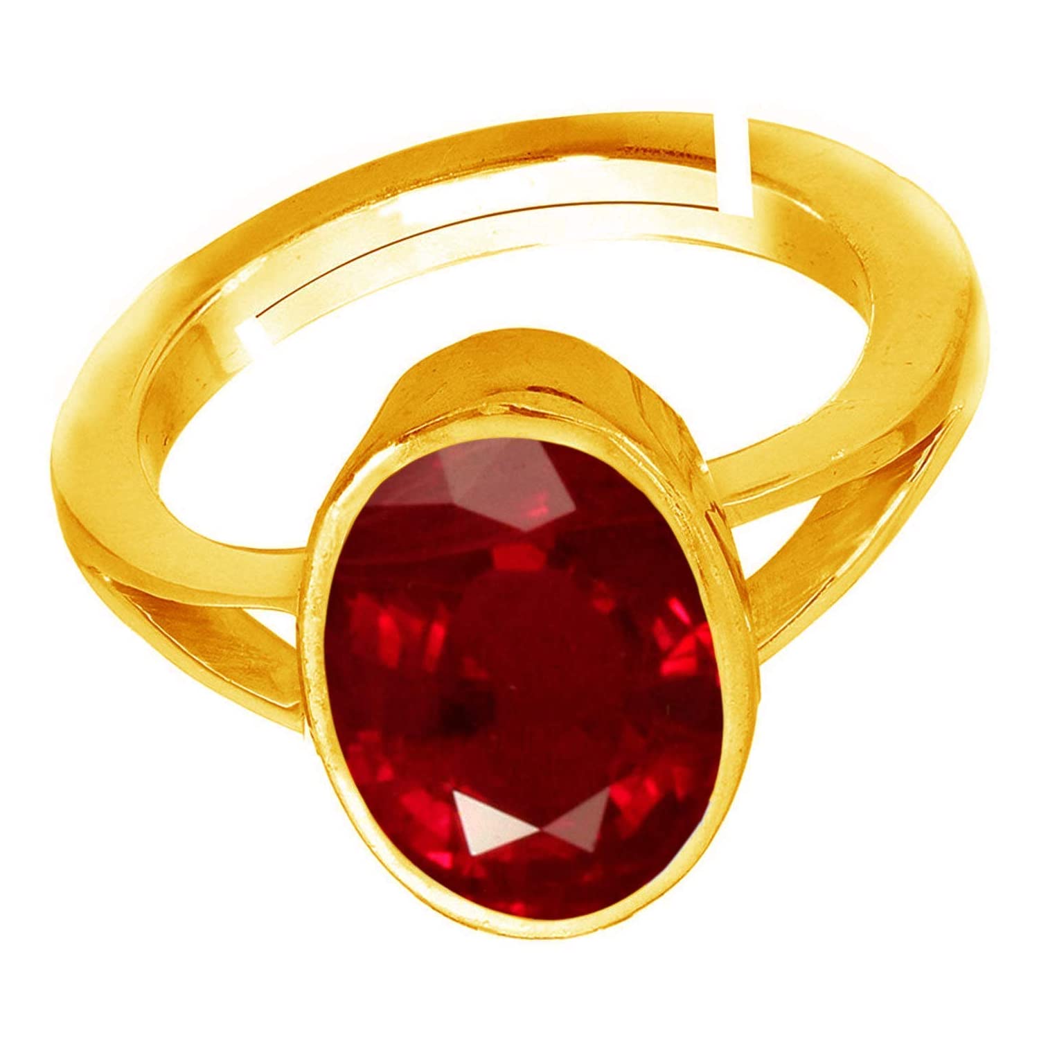 JAGDAMBA GEMS 9.25 Ratti 8.50 Carat Natural Ruby Stone Manik Ring Adjustable Panchdhatu Ring for Men & Women - Image 3