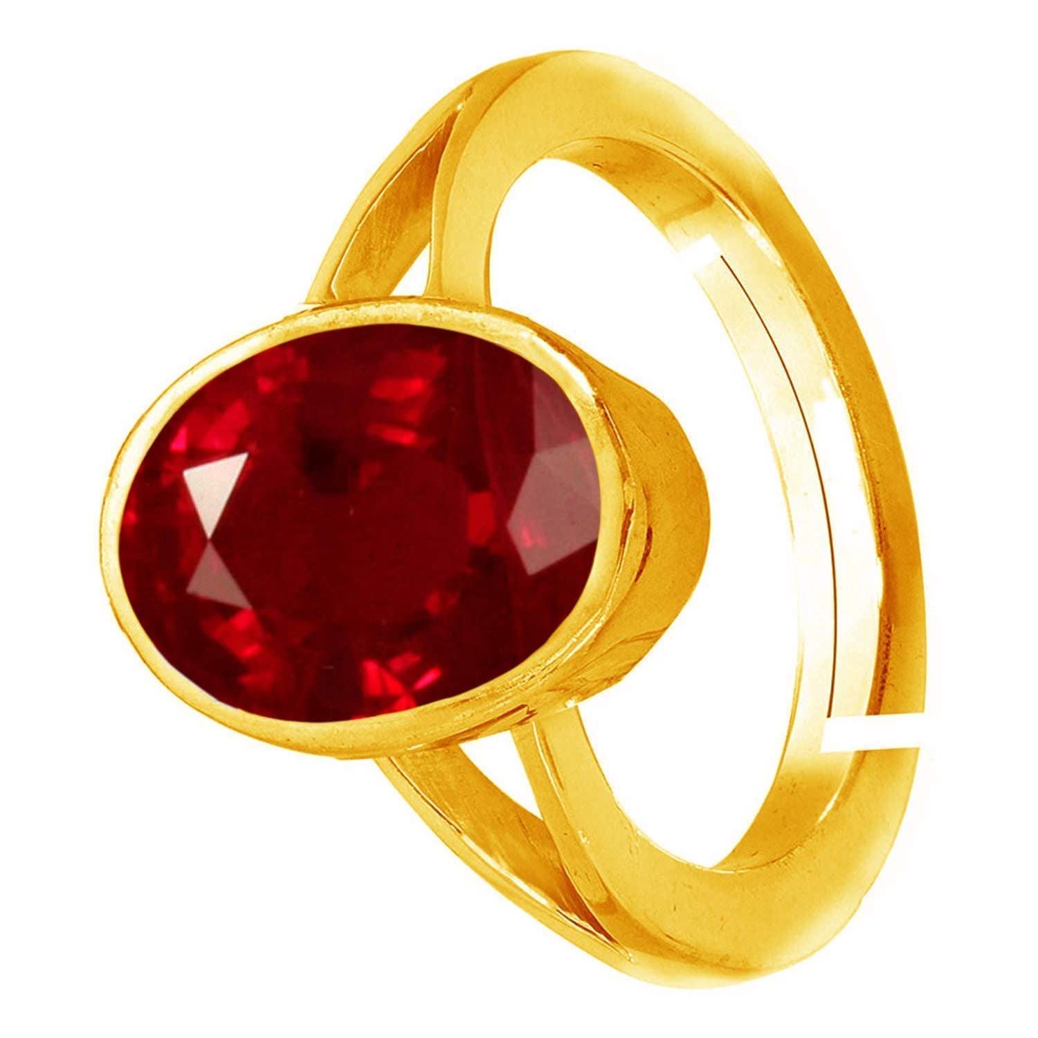 JAGDAMBA GEMS 9.25 Ratti 8.50 Carat Natural Ruby Stone Manik Ring Adjustable Panchdhatu Ring for Men & Women - Image 4