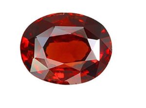 GEMS RIVER Hessonite (GOMED Stone) Original 7.50 Carat 8.25 Ratti Certified Natural Gemstone AAA Quality