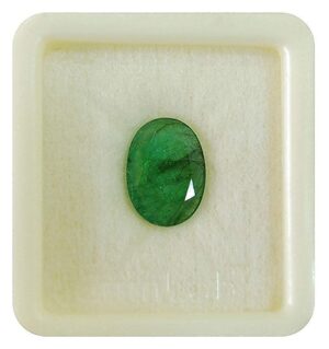 JAGDAMBA GEMS 7.25 Ratti / 6.62 Carat Emerald Gemstone Original Natural Certified Colmbian Panna Stone Oval Cut for Men and Women by lab Certifeid