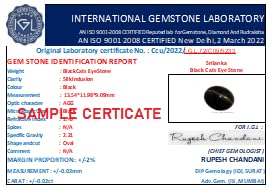 Astro Cart 6 Carat Cats Eye Stone Oval 6.60 Ratti Black Chrysoberyl Cats Eye Stone Sri Lanka Natural Vaidooharyam Stone Lehsuniya Stone Original Certified लहसुनिया रत्न For Ketu Stone Ring - Image 4