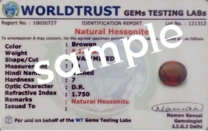 VKG GEMS Hessonite Stone Original Certified A1 Quality Ceylon Gomed Stone 4.5 Carat 5.25 Ratti Garnet Ratna Oval Shape Gomed Ratan Cinnamon Stone Gomedhikam Gemstone For Wearing(J1)