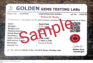 AYUSH GEMS Burma Ruby Stone 15.00 Ratti 14.00 Carat Lab-Certified untreated Unheated Natural Manik Gemstone manikya Loose Gemstone for Women's & Men's