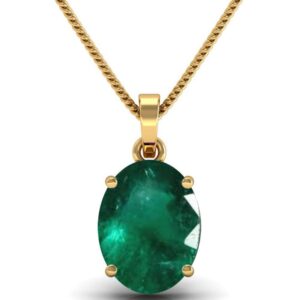 JAGDAMBA GEMS Emerald Gemstone Pendant Panna Locket for Men and Women, (Green, 9.25 Ratti)