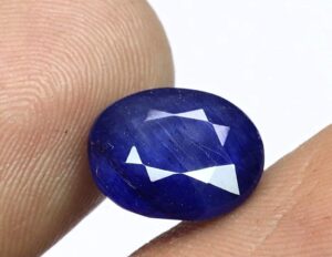 Aanya Gems Blue Sapphire 6.25 Ratti/5.50 Ct (Neelam) Precious Loose Gemstone Natural Certified with Lab Certificate