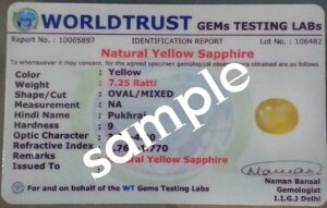 Aanya Gems Natural Yellow Sapphire Pukhraj Certified Energized Loose Gemstone